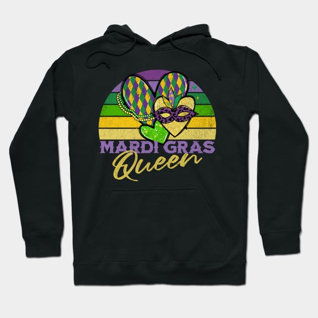 Mardi Gras Queen - Hearts and Sunset Hoodie by Unified by Design